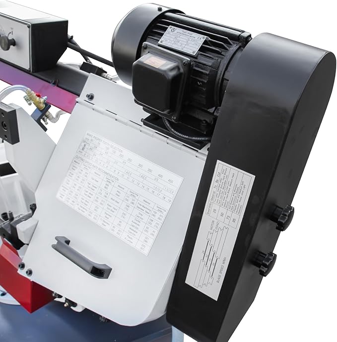 KAKA INDUSTRIAL Metal Band Saw,10Inch (254mm) Swivel Base, 45°Angled Cutting, Hydraulic 4-Speed, 2HP, 220V Single-Phase, Metal Cutting Band Saw For Steel Beams Pipes Structural Fabrication, BS-1018R