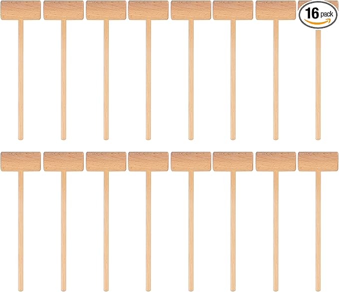 8.26" Wooden Crab Mallets Crab Hammers Lobster Seafood Crackers (16 pieces)