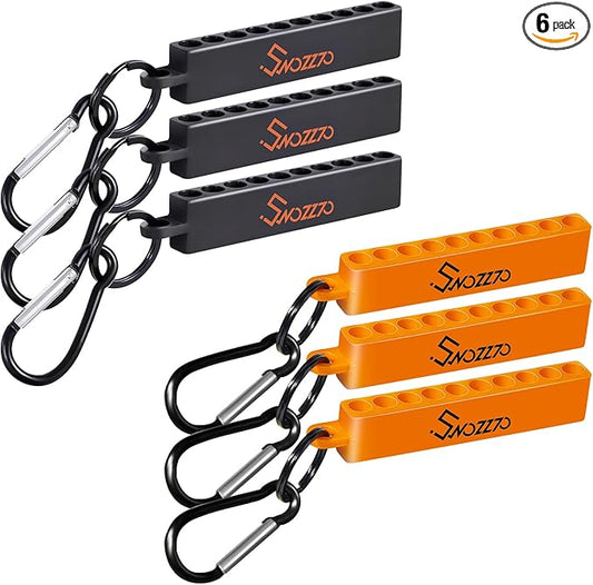 6PCS(3PCS Black+3PCS Orange)10-Hole Screwdriver Bit Holder with Carabiner,1/4" Hex Drill Storage Organizer,for All 1/4" Hex Shank Bit & Drill Storage Case