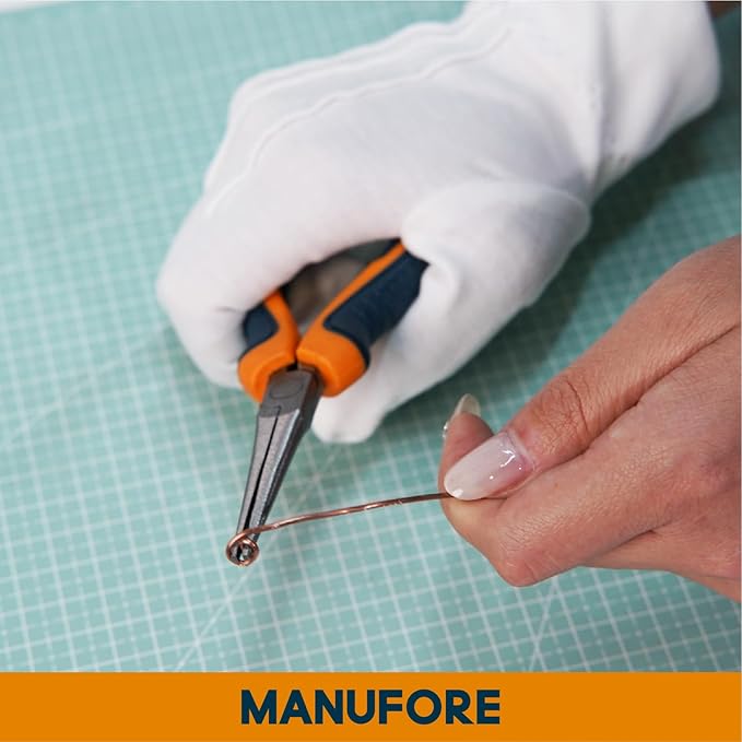MANUFORE 6-Piece Mini Pliers Set ??Needle Nose, Long Nose, Diagonal, Flat Nose, End Cutting & Linesman Pliers for Precision DIY, Electronics Repair, Jewelry Making & Crafting