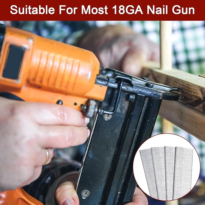 18 Gauge Brad Nails, 1000 Counts 1-inch 18 GA Brad Nails, Galvanized Nails for Nail Gun, Finishing Nail Gun Nails for Pneumatic, Electric Brad Nailer Gun