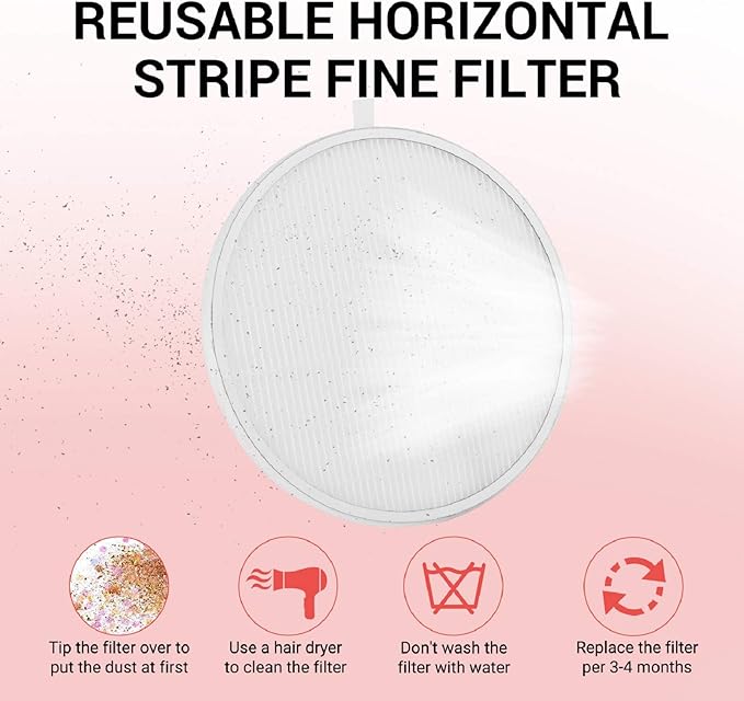 MelodySusie Professional Classic Nail Dust Collector with Powerful Suction, SPro 4000RPM Nail Vacuum Fan with 2 Suction Modes & Reusable Filter As An Essential Tool for Nai Tech &Salon Use,Pink