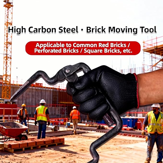 Professional Heavy Duty Brick Tongs, Construction Tool for Block and Masonry Handling