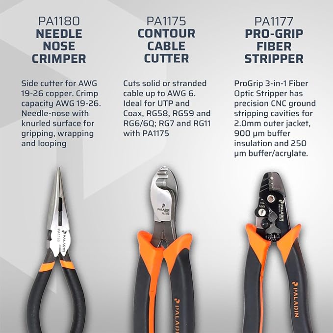 Paladin Tools FTK-B Fiber Optic Tools Kit | Cut, Strip, Terminate Cables | Professional Grade Fiber Termination Kit