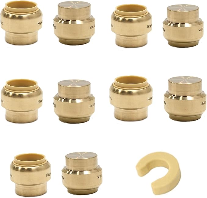 (Pack of 10) EFIELD 3/4 Inch Plug End Cap Push-Fit Fitting to Connect Pex, Copper, CPVC with Disconnect Clip,(PF100)