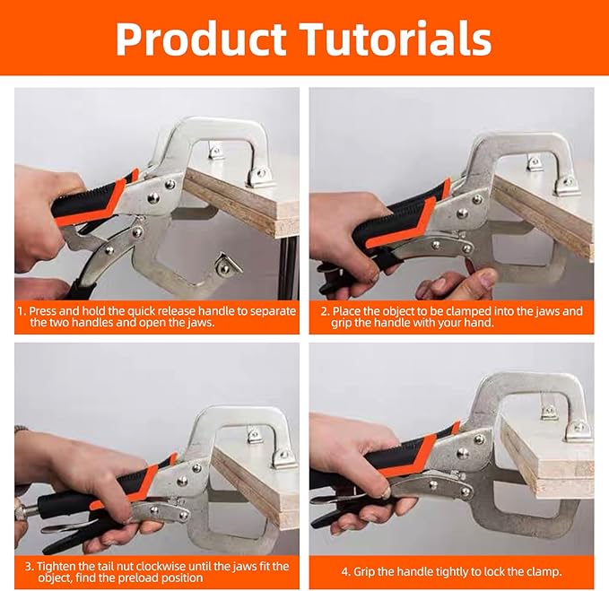 3-Pack 11 Inch Metal Face Clamps for Welding& Woodworking,Adjustable Heavy Duty Locking Pliers C Clamps