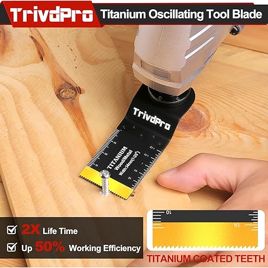 Oscillating Tool Blade Multitool Blades - TrivdPro 110pcs Multi Tool Blades Kits Oscillating Saw Blades for Metal Wood Plastic, Fits Dewalt Milwaukee Ryobi Fein Bosch