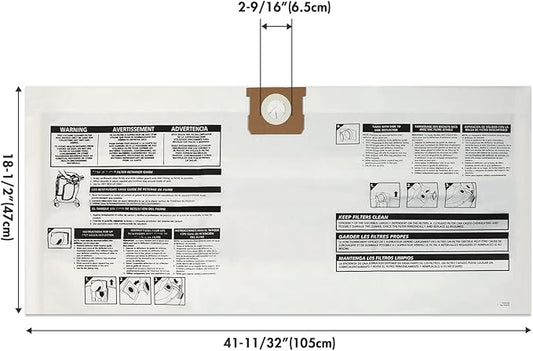 Shop-Vac 90663 15 To 22 Gallon Disposable Filter Bags, 6 Pack