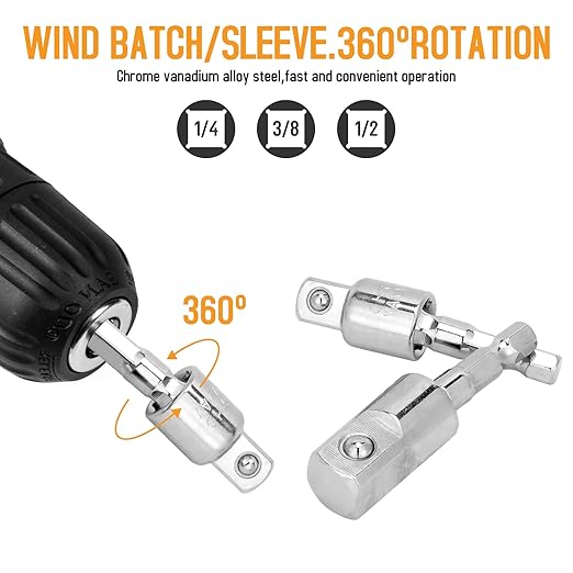 Tietoc Stocking Stuffers for Men, 22PCS Flexible-Drill-Bit-Extension Set Christmas for Men, 105째Right-Angle-Drill Attachment Socket Adapter Bendable Screwdriver Bit, Cool Gadgets Present Ideas Gifts