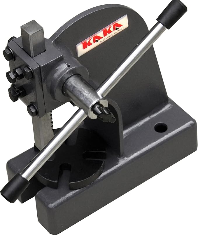KAKA INDUSTRIAL Arbor Press, 0.5 Ton Manual Arbor Press, Adjustable Height up to 3.5 in, Steel Plate Welded Body, Portable Hand Press AP-1/2 for Riveting, Punching and Bearing Installation