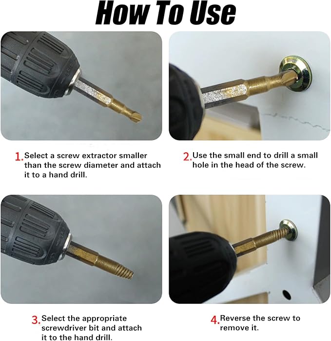 Damaged Screw Extractor Set: 22PCS Titanium Broken Bolt Extractor Kit - Easy Out Stripped Screw Extractor Kit for Easy Removal of Rusty & Broken Hardware High Speed Steel Gifts for Men