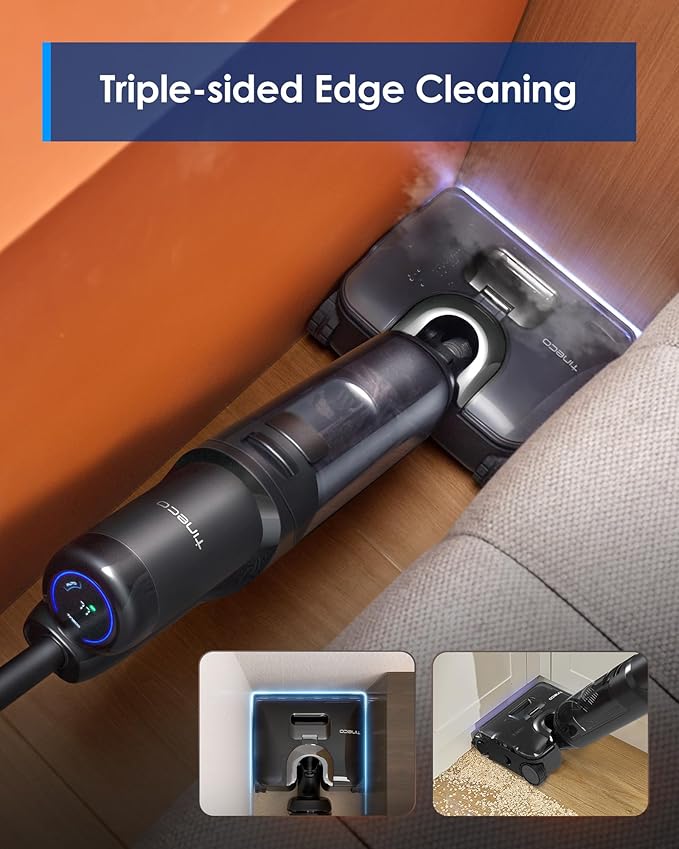 Tineco Floor One S7 Stretch Steam Cordless Wet Dry Vacuum Steam Mop All-in-One, 320??HyperSteam, 180째 Lay-Flat, Anti-Tangle Design, FlashDry Self-Cleaning, Up to 75 Min Runtime
