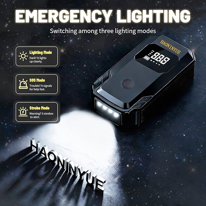 Z8 Jump Starter with Air Compressor, 4000A Portable Car Battery Booster (9.0 Gas/6.5L Diesel) with 150PSI Auto-Shutoff Tire Inflator, 12V Lithium Jump Box Car Battery Jumper Starter