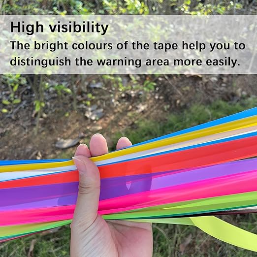 8 Pack Flagging Tape Assorted Colors, Non-Adhesive Plastic Ribbon Neon Marking Roll, 1"*800ft, Marking Tape for Tree Marking, Hunting, Boundaries and Hazardous Areas,Trail Marking, Home and Workplace