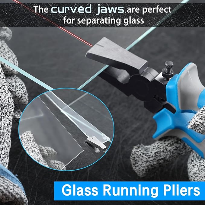 SPEEDWOX 6" Glass Cutting Pliers Set - Breaker & Runner - Bottle & Stained Glass Cutter