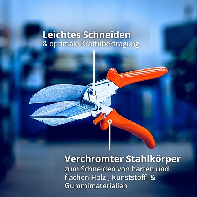 Original L횜WE Professional 3.306/H횥 Shears with Lever Transmission 90 Degree Stops and Extra Long Blade for Precise Cutting on Hard and Flat Plastic, PVC, Wood Metal