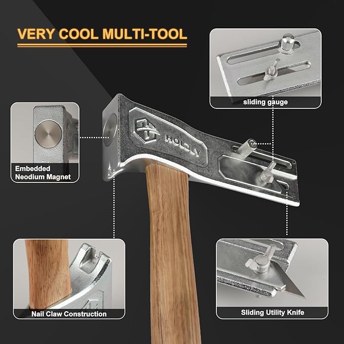 Magnetic Roofing Hammer, Multifunctional Magnet Roofing Hatchet,A Magical Roofing Tool for Quick Installation of Roofing Nails and Felt Hats