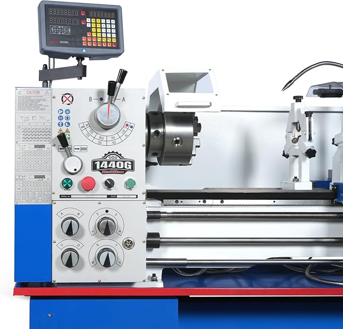 Industrial Metal Lathe Machine with DRO 14'' x 40'' High Precision 84-1850 RPM Variable Speed Metal Working Machine 2HP Small Lathe with Stand竊똌odel 1440G