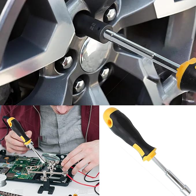 2PCS 10mm Socket Wrench Screwdriver, Hex Nut Driver, with 3.5 Inch Steel Shaft and Non-slip Handle for DIY Repairing
