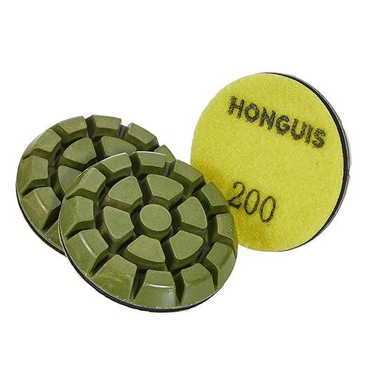 3 inch *10mm Concrete Floor Polishing Pads,Grit 200 Set of 3, Resin Polishing Puck,for Concrete Floor Grinder,Grit 200