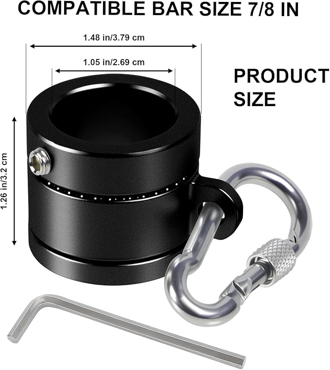 Sleever Bar Lock Collar 7/8, Sleever Bar Lock Collar with Tethering Attachment Point for Tool Lanyard, Compatible 7/8 Bar (Black)