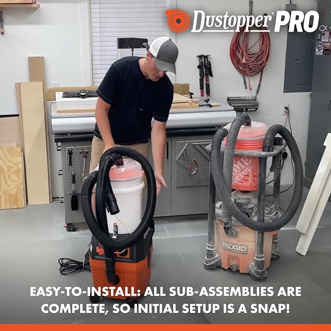 Turbo Bagger Shop Vacuum System ??High-Performance Dust Collection System with Accessories for Wet Dry Vacuum System, Great for Shops, Garage, and Workshop, 5.8 Gallon, Ships in 2 Packages