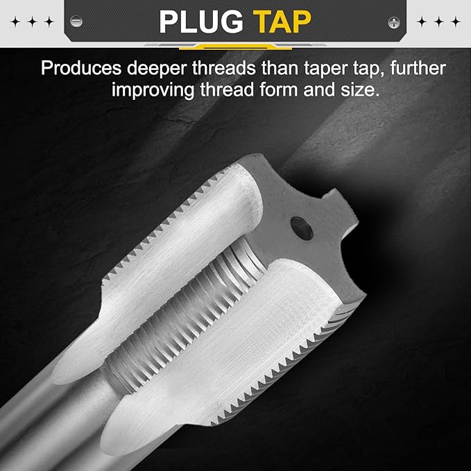 uxcell Hand Plug Tap M35 x 2.5 H2 Metric Thread Plug Style Taps Straight Flute Screw Tapping Threading Tool High Speed Steel HSS6542