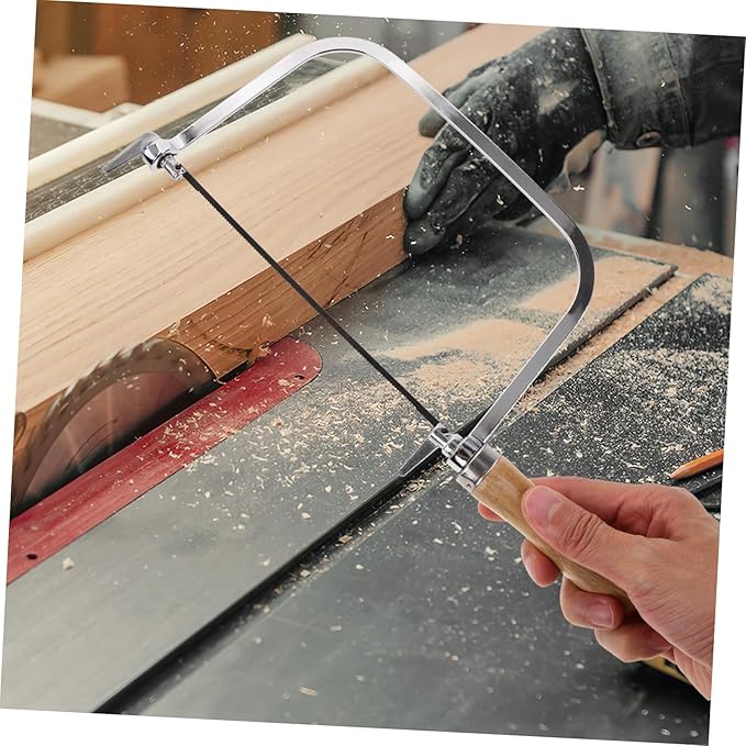 Woodworking Coping Saw with Wooden Handle Lightweight Hand Saw with Replacement Blades for Precise Cutting of PVC and Light Metals Labor Saving DIY Tool