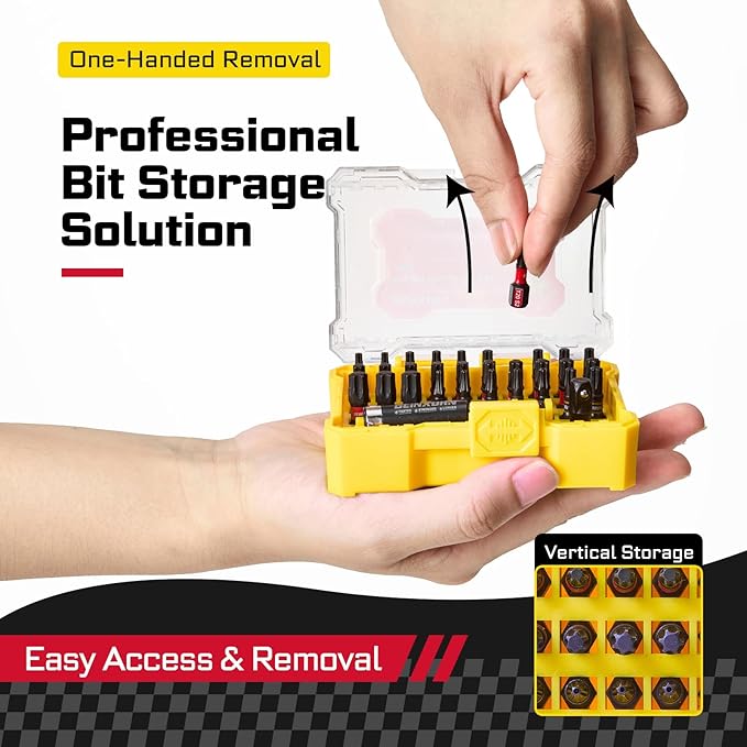64Pieces Impact Screwdriver Bits Set, S2 Steel Magnetic Phillips/Security Torx/Torx Muliti Insert Bits Tips Set with Impact Bit Holder and 1/4?쒾ocket Adapter(Storage Box Case)