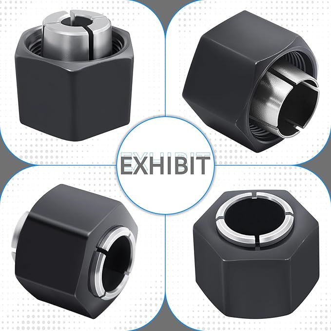 Replace for Dewalt 326286-04 DW6212 DW6214 DW618 Router Hitachi 323-293, Bosch 2610906283 Skil 2823121001 (1/2-inch) 12.7mm and竊?/4-inch竊?6.35mm Collet Chuck and Nut