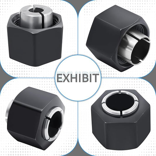 Replace for Dewalt 326286-04 DW6212 DW6214 DW618 Router Hitachi 323-293, Bosch 2610906283 Skil 2823121001 (1/2-inch) 12.7mm and竊?/4-inch竊?6.35mm Collet Chuck and Nut