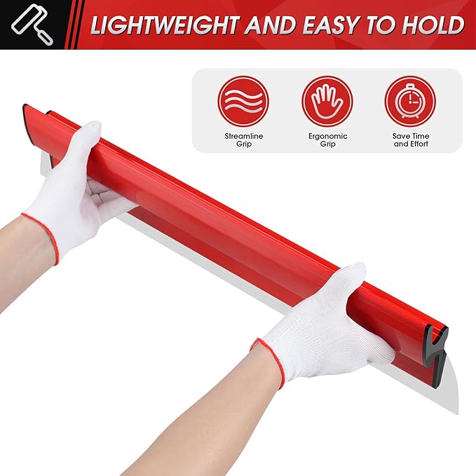 Skimming Blade Set, 10, 16 & 24 Inch Skimming Blade with 28-62 Inch Extension Handle, Professional Drywall Finishing Tools for Drywall/Wallboard