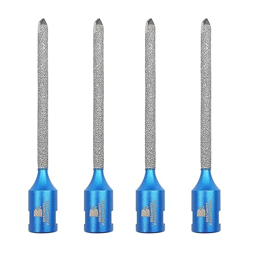 Diamond Mortar Raking Bit - BRSCHNITT 4pcs Mortar Raking Tuck Pointing with Carbide Tipped for Granite Marble Concrete Masonry Stone Removals Vacuum Brazed Bit 5/8-11 Thread (8 * 121mm 5/16"* 4-4/5")