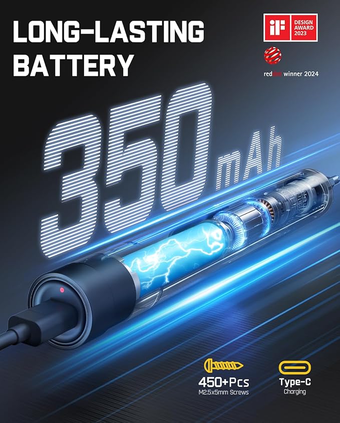 Fanttik E1 Max Electric Screwdriver, Mini Precision Screwdriver Set, 50 Magnetic Bits, Magnetic Storage, 5/32?섃섽ex, Repair Tool Kit for Electronics Phone Camera Laptop Watch (White)