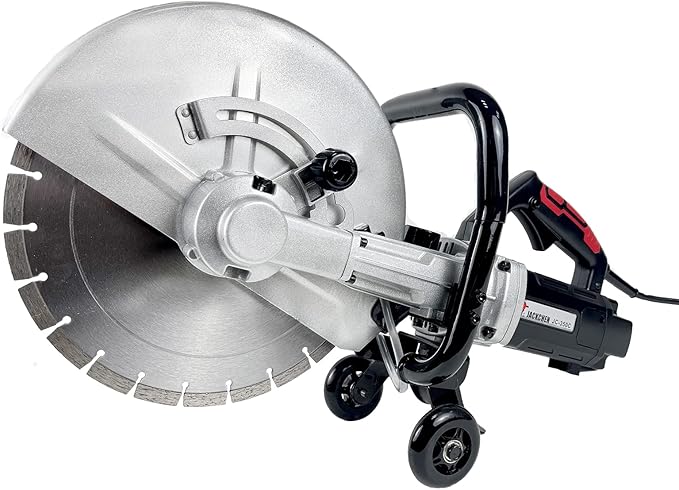 JACKCHEN 14 Inches Concrete Saw Electric Powered 3000W Cut-Off Saw, 110V 4.8" Cut Depth and Electric Grinder With Diamond Blade