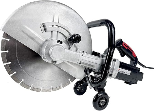 JACKCHEN 14 Inches Concrete Saw Electric Powered 3000W Cut-Off Saw, 110V 4.8" Cut Depth and Electric Grinder With Diamond Blade