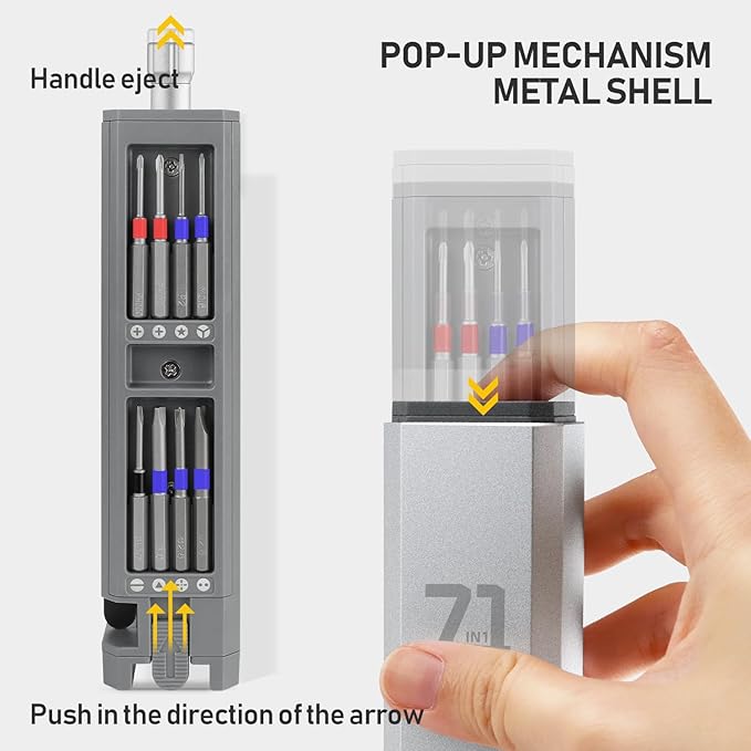 Precision screwdriver set,71 in 1 small screwdriver set with case and magnetizer,Mini magnetic screwdriver set for Tablets,PC,phones,Watches,Toys,Cameras,Eye glass repairing kit,mini tool kit