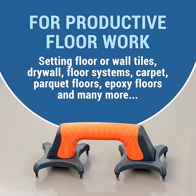 EasyLean Trowel Support Tool, Proudly Made-in-the-USA, Handy Hand Tool for Flooring, Drywall, Cement, and Adhesive Application, Support Tool for Floor Installers with Anti-Slip Spare Feet.