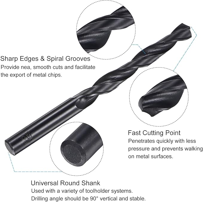 uxcell Metric Tap and Drill Bit Set, M12 x 1.25 Thread Tap & 10.8mm Black Oxide Twist Drill Bit, Straight Flute Tap Tapping Threading Repair Tool Kit