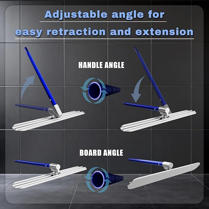 Bull Float Concrete Tools,48?쇺셹8?쇺?Aluminum Magnesium Alloy Concrete Float with 4x48?쇺?Combinable Handles,Screeding Tool Kit,Concrete Bull Float Kit for Concrete Finishing(Blue)