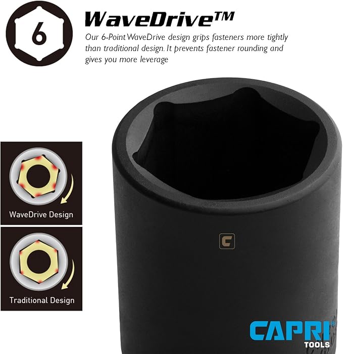 Capri Tools 10 mm Deep Impact Socket, 3/8-Inch Drive, 6-Point, Metric