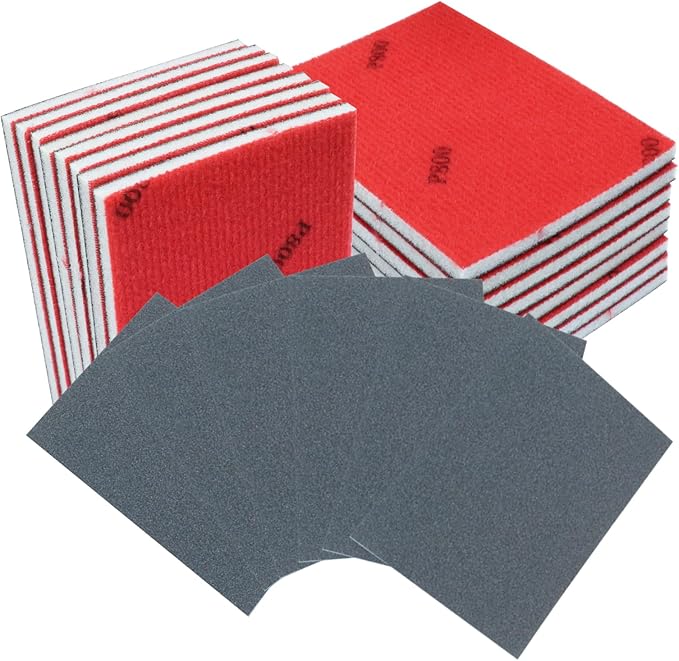 20Pcs 800 Grit Sanding Sponge, 4" x 3" Soft and Cozy Sponge Wet Dry Sandpaper, Ultra Fine Grit Sanding Sponge for Smooth Finishing