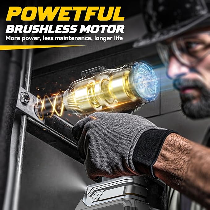 Cordless Impact Wrench 1/2 inch for Dewalt 20V Battery, 750Ft-lbs(1000N. m) Brushless High Torque Impact Wrench Gun Tool with LED Work Light and Belt Clip (Battery Not Included)