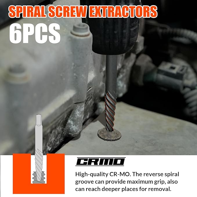 55pcs Screw Extractor Set for Men's Gift, Easy Out Screw Extractor Kit with HSS Steel Reverse Drill Bit for Removing Broken Stripped Screws, Studs, Fittings and Lugs Extraction