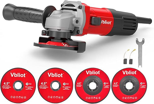 Angle Grinder,7-Amp 4-1/2 Inch Power Grinder Tool with 2 Cutting Discs 2 Grinder Discs,Ideal for Metal Cutting Grinding Polishing