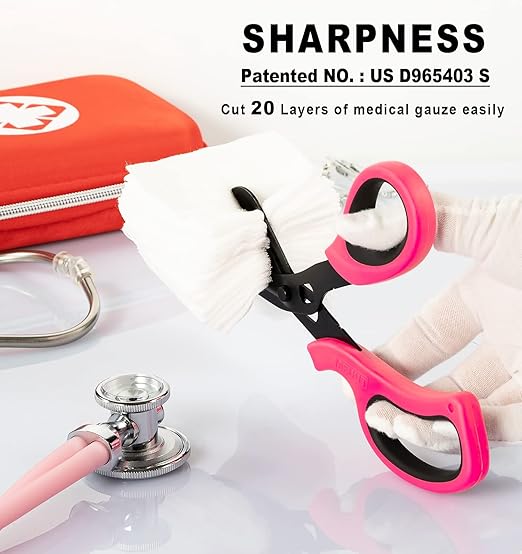 MEUUT 2 Pack Trauma Shears Patented Bandage Scissors - Medical Supplies with 8 inch Heavy Duty Medical Scissors for EMT Workers Nurses