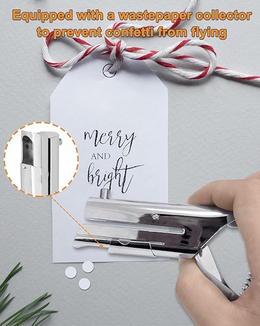 Hole Punch 1/8 Inch, Heavy Duty Single Hole Punch, Paper Card Portable Handheld Long Hole Puncher Single 2 Inch Reach Deep for PVC Paper ID Cards Plastic Cardboard (1/8"-3mm Hole)