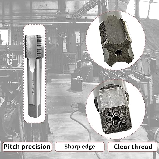 Lzcdelyxiao 1-3/8"-24 Tap UNS Right Hand Straight Flute Thread Tap Machine Tap Nominal Diameter 1-3/8" Thread Per Inch 24 Fin Thread Tolerance Grade 2B Tapping Thread High Speed Steel HSS