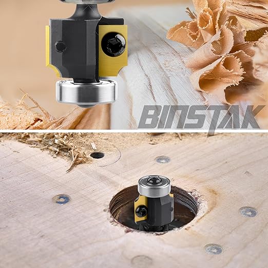 1/8" Radius Insert Roundover Router Bit 1/4" Shank, Replaceable Carbide Insert Edge Forming Roundover Bit Bead Rounding Over Edging Bit
