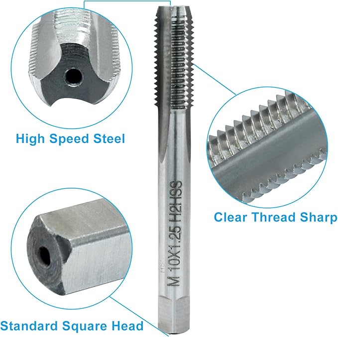 HARSKIYER M10 x 1.25 Metric Tap and Die Set, HSS Machine Thread Tap Die Set, M10 x 1.25mm Right Hand Thread Tapping Tool
